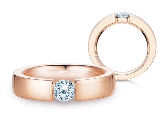 Verlobungsring Infinity in 9K Roségold mit Diamant 0,50ct