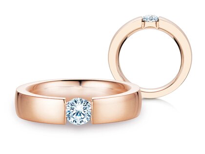 Verlobungsring Infinity in 14K Roségold mit Diamant 0,50ct H/SI