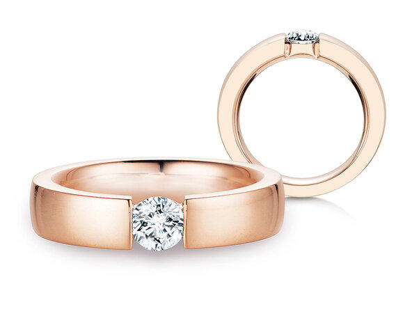 Verlobungsring Infinity in 18K Roségold mit Diamant 0,50ct H/SI