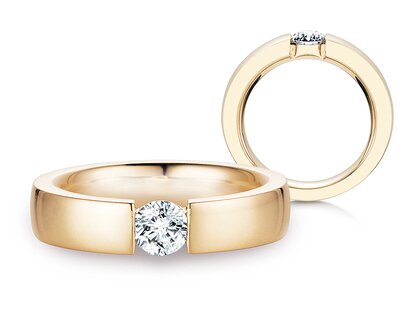 Verlobungsring Infinity in 14K Gelbgold mit Labordiamant 0,50ct E/VS