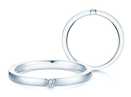 Verlobungsring Infinity in 14K Weißgold mit Diamant 0,07ct G/SI