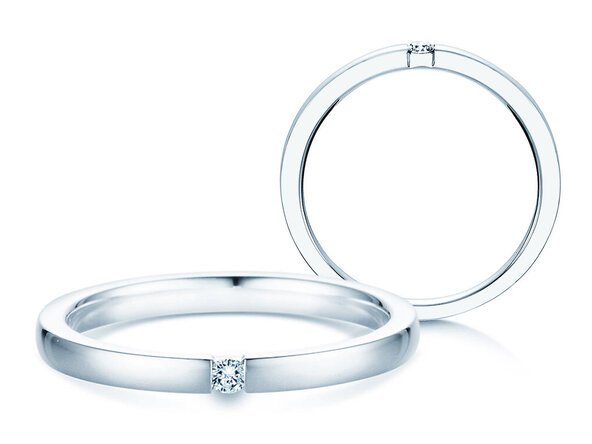 Verlobungsring Infinity in Silber 925/- mit Diamant 0,07ct H/SI