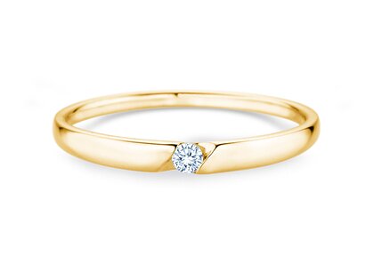 Verlobungsring Italic Petite in 14K Gelbgold mit Diamant 0,04ct G/SI