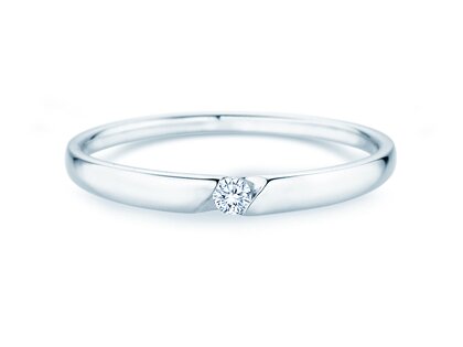 Verlobungsring Italic Petite in Silber 925/- mit Diamant 0,04ct G/SI