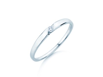 Verlobungsring Italic Petite in Silber 925/- mit Diamant 0,04ct G/SI