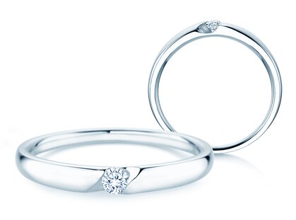 Verlobungsring Italic Petite in Silber 925/- mit Diamant 0,07ct G/SI