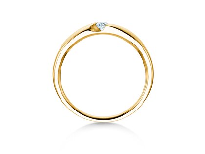 Verlobungsring Italic Petite in 14K Gelbgold mit Diamant 0,07ct G/SI