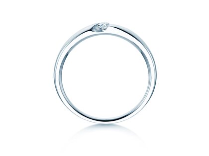Verlobungsring Italic Petite in 14K Weißgold mit Diamant 0,07ct G/SI