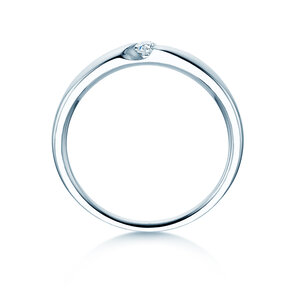 Verlobungsring Italic Petite in 14K Weißgold mit Diamant 0,07ct G/SI