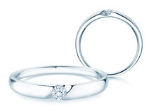 Verlobungsring Italic Petite in Silber 925/- mit Diamant 0,09ct G/SI