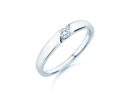 Verlobungsring Italic Petite in 18K Weißgold mit Diamant 0,11ct G/SI