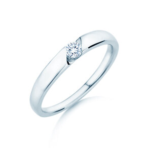 Verlobungsring Italic Petite in 18K Weißgold mit Diamant 0,11ct G/SI