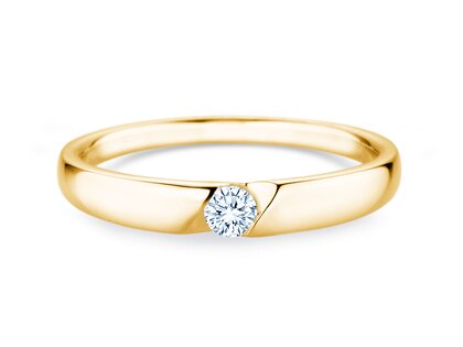 Verlobungsring Italic Petite in 18K Gelbgold mit Diamant 0,11ct G/SI