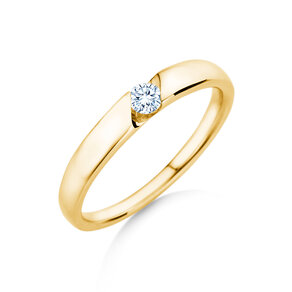 Verlobungsring Italic Petite in 18K Gelbgold mit Diamant 0,11ct G/SI