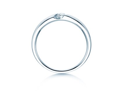 Verlobungsring Italic Petite in 18K Weißgold mit Diamant 0,11ct G/SI