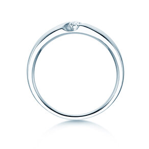Verlobungsring Italic Petite in 18K Weißgold mit Diamant 0,11ct G/SI