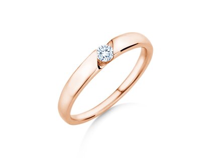 Verlobungsring Italic Petite in 18K Roségold mit Diamant 0,11ct G/SI