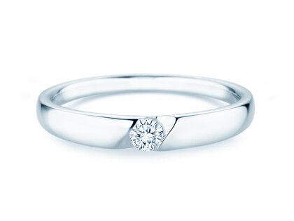 Verlobungsring Italic Petite in 18K Weißgold mit Diamant 0,11ct G/SI