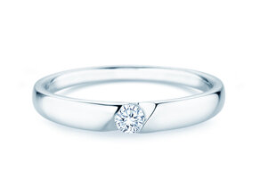 Verlobungsring Italic Petite in 18K Weißgold mit Diamant 0,11ct G/SI