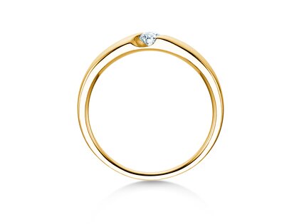 Verlobungsring Italic Petite in 18K Gelbgold mit Diamant 0,11ct G/SI