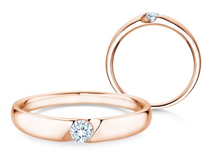 Verlobungsring Italic Petite in 9K Roségold