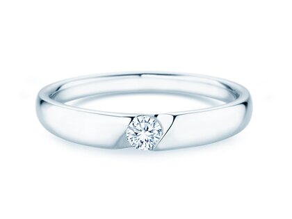 Verlobungsring Italic Petite in 14K Weißgold mit Diamant 0,13ct G/SI