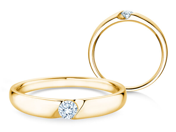 Verlobungsring Italic Petite in Gelbgold