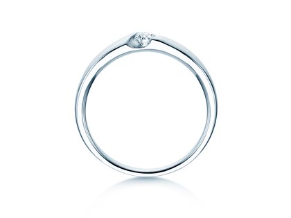 Verlobungsring Italic Petite in 14K Weißgold mit Diamant 0,13ct G/SI