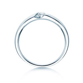 Verlobungsring Italic Petite in 14K Weißgold mit Diamant 0,13ct G/SI