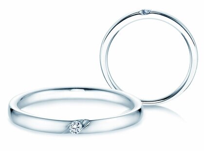 Verlobungsring Italic in 14K Weißgold mit Diamant 0,03ct G/SI