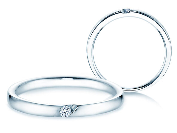 Verlobungsring Italic in Silber 925/- mit Diamant 0,03ct G/IF