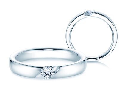 Verlobungsring Italic in 14K Weißgold mit Labordiamant 0,15ct E/VS