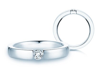 Verlobungsring Infinity in 14K Weißgold mit Diamant 0,20ct G/SI