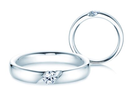 Verlobungsring Italic in Platin 950/- mit Diamant 0,20ct G/SI