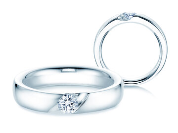 Verlobungsring Italic in Weißgold