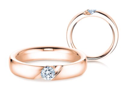 Verlobungsring Italic in 14K Roségold mit Diamant 0,50ct H/SI