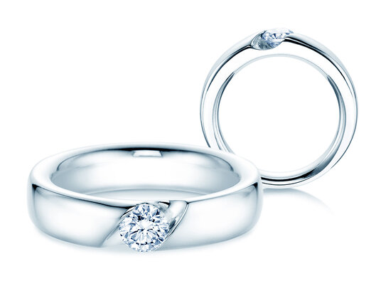 Verlobungsring Italic in 14K Weißgold mit Labordiamant 0,50ct E/VS