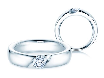 Verlobungsring Italic in 14K Weißgold mit Labordiamant 0,50ct E/VS