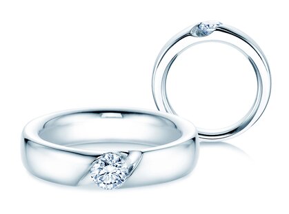 Verlobungsring Italic in Platin 950/- mit Diamant 0,50ct H/SI