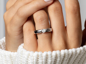 Verlobungsring Italic in 9K Weißgold mit Diamant 0,30ct H/SI