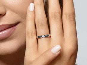Verlobungsring Italic Petite in 18K Roségold mit Diamant 0,11ct G/SI