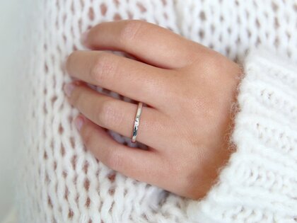 Verlobungsring Italic in Silber 925/- mit Diamant 0,03ct G/IF