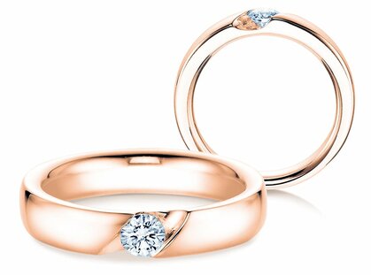 Verlobungsring Italic in 14K Roségold mit Diamant 0,30ct G/SI