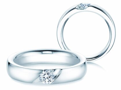Verlobungsring Italic in 14K Weißgold mit Diamant 0,30ct G/SI