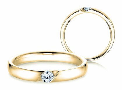 Verlobungsring Italic in 14K Gelbgold mit Diamant 0,10ct G/SI