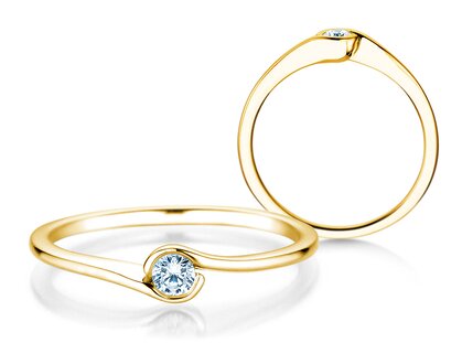Verlobungsring Touch in 14K Gelbgold mit Diamant 0,08ct G/SI