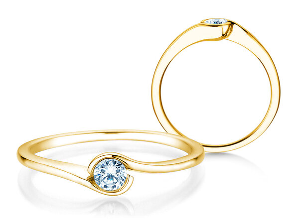 Verlobungsring Touch in 14K Gelbgold mit Diamant 0,13ct G/SI
