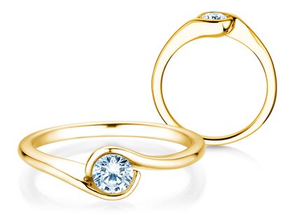 Verlobungsring Touch in 14K Gelbgold mit Labordiamant 0,50ct E/VS