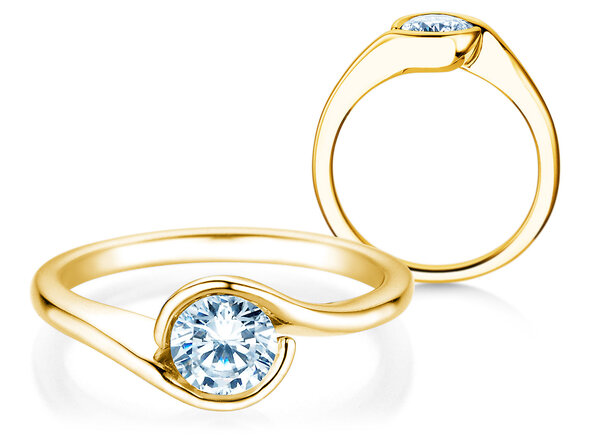 Verlobungsring Touch in 9K Gelbgold mit Diamant 0,75ct H/SI