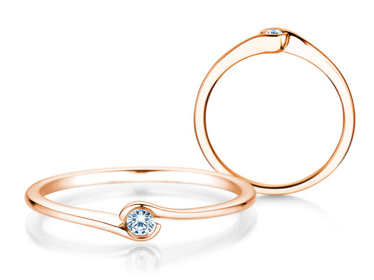 Verlobungsring Touch in Silber 925/- mit Diamant 0,04ct H/SI